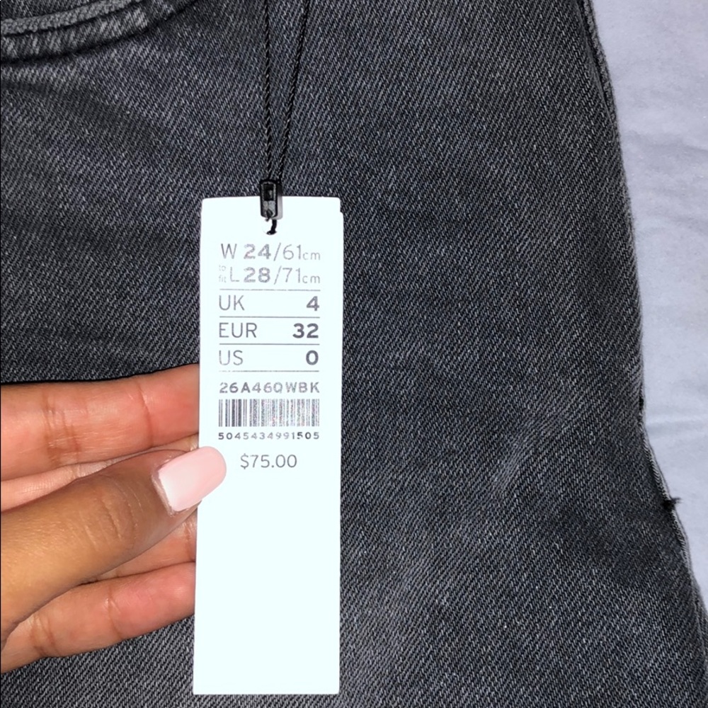 TOPSHOP PETITE. High Waisted Straight Leg